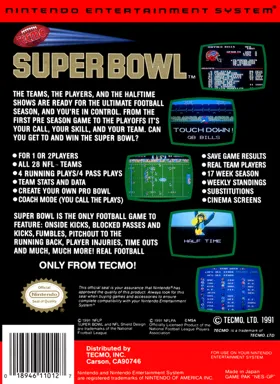 Tecmo Super Bowl (USA) (Beta) box cover back